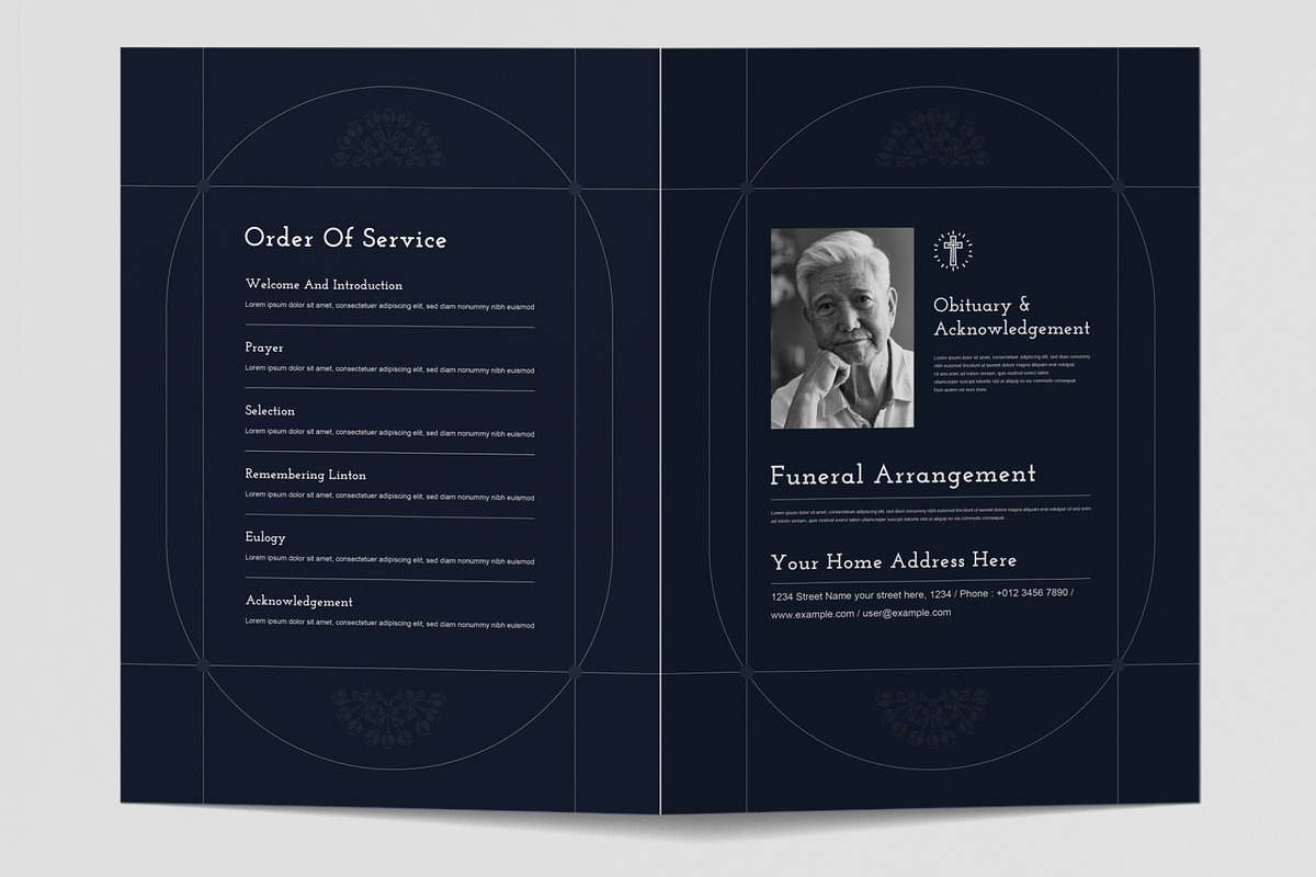 Minimal Funeral Program Layout, a Flyer Template by MightyDesign (Photo 3 of 6)
