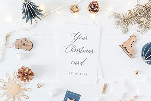 Christmas Card Mockup - Psd/png