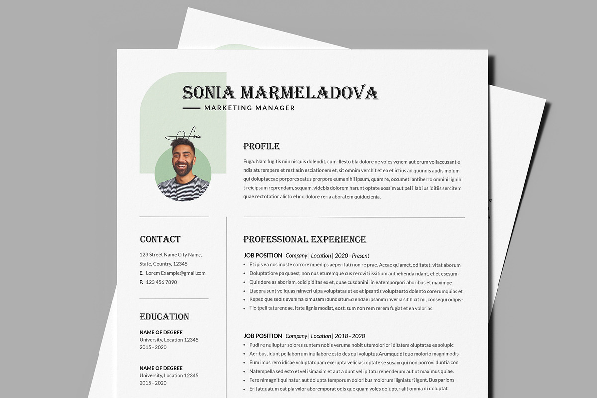 3 Page Resume Template CV Template, a Resume Template by PixelStudio (Photo 1 of 10)