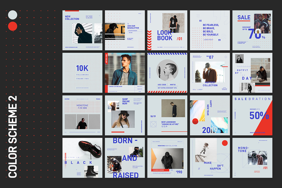 Monotone Streetwear Instagram Bundle, a Social Media Template by muhisya (Photo 8 of 9)