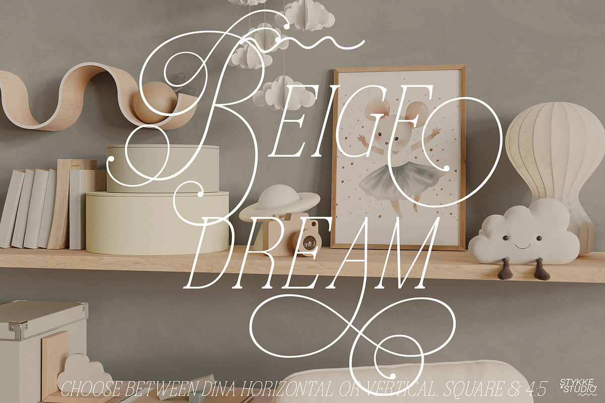 BEIGE DREAM | Nursery Frame Mockup, a Household Mockup by Stykke Studio (Photo 4 of 12)