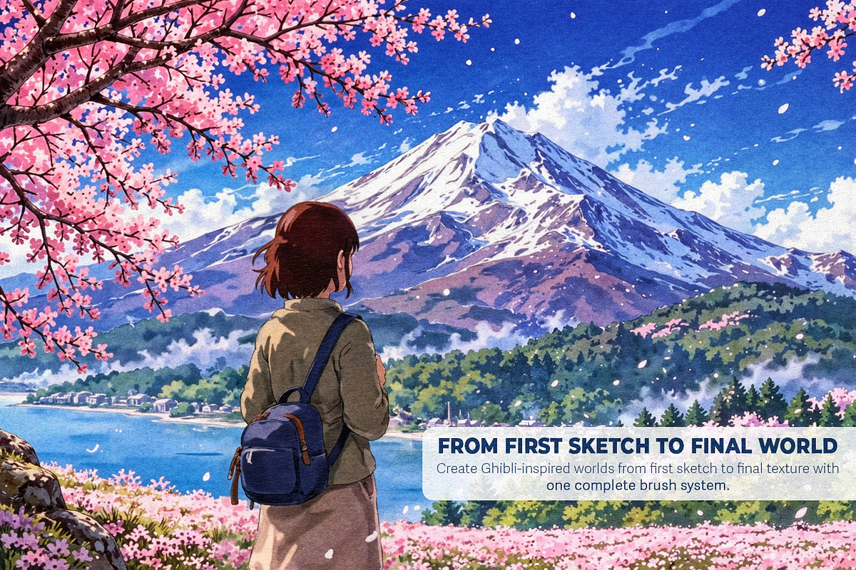 Ghibli-Inspired Procreate Brushes, a Brush Add-On by BrushArchive (Photo 19 of 19)