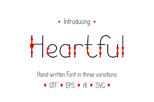 Heartful decorated font