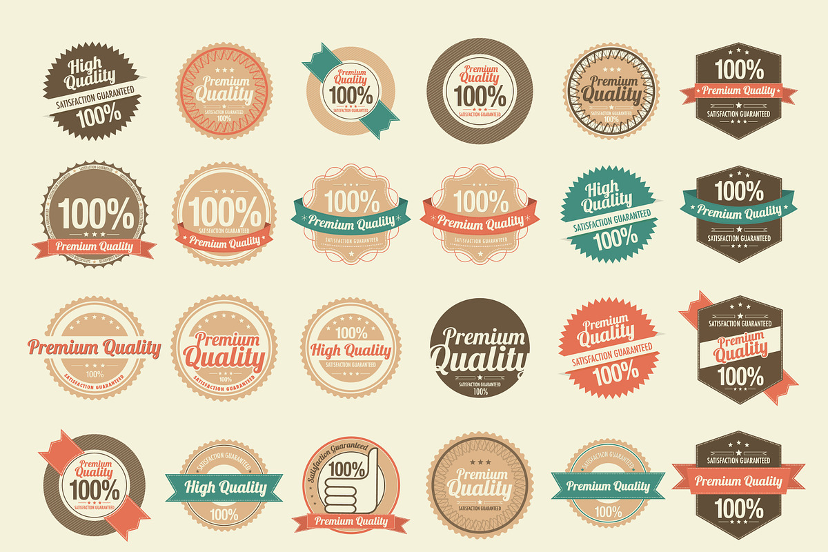 36 retro label sample, an Illustration by Noka Studio