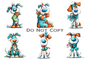 Quirky Christmas Dog Clipart Bundle, an Illustration by Craft Nest (Thumbnail 4 of 5)