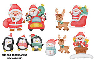 Watercolor Christmas Clipart . Chris