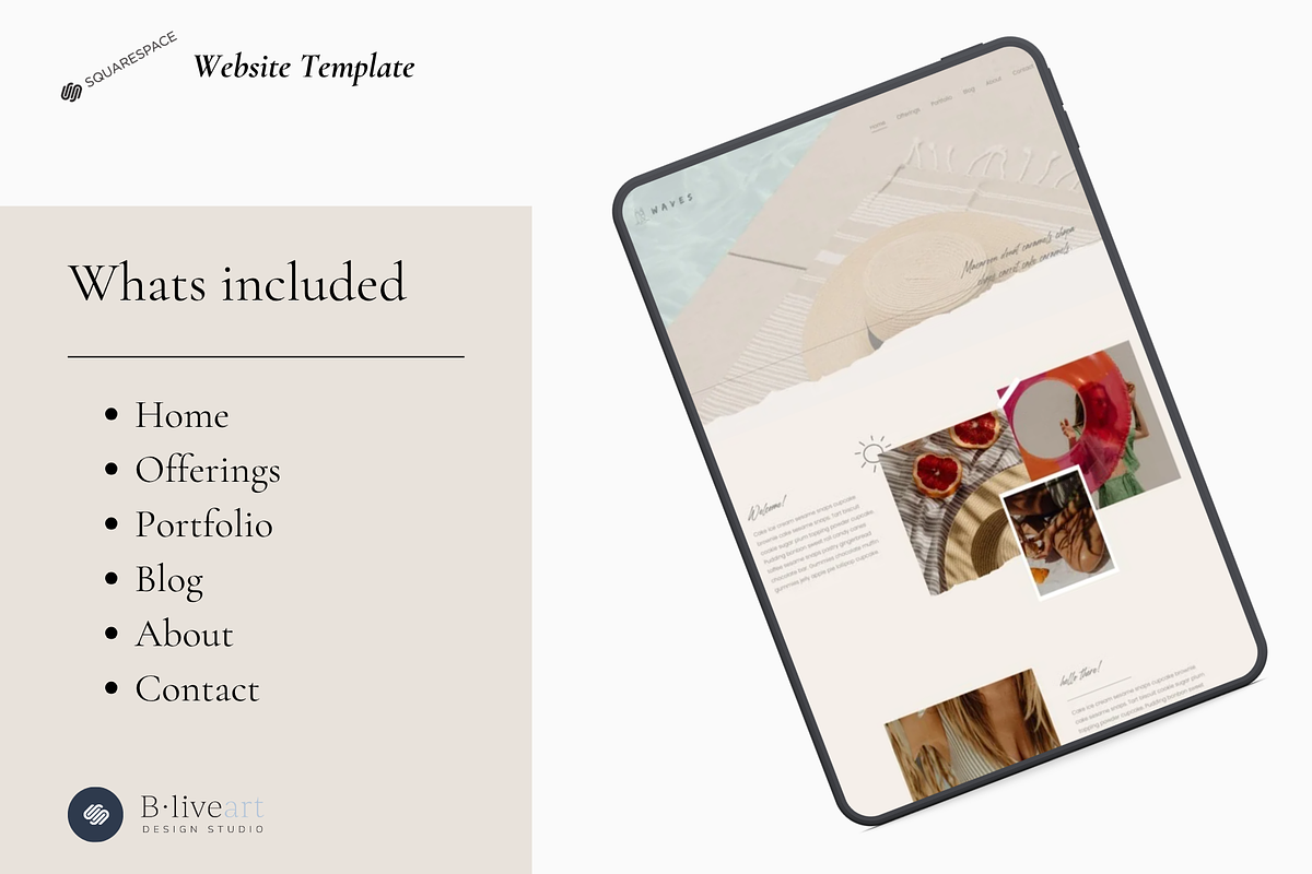Waves Squarespace 7.1 Template, a Squarespace Template by Beliveart Studio (Photo 3 of 4)