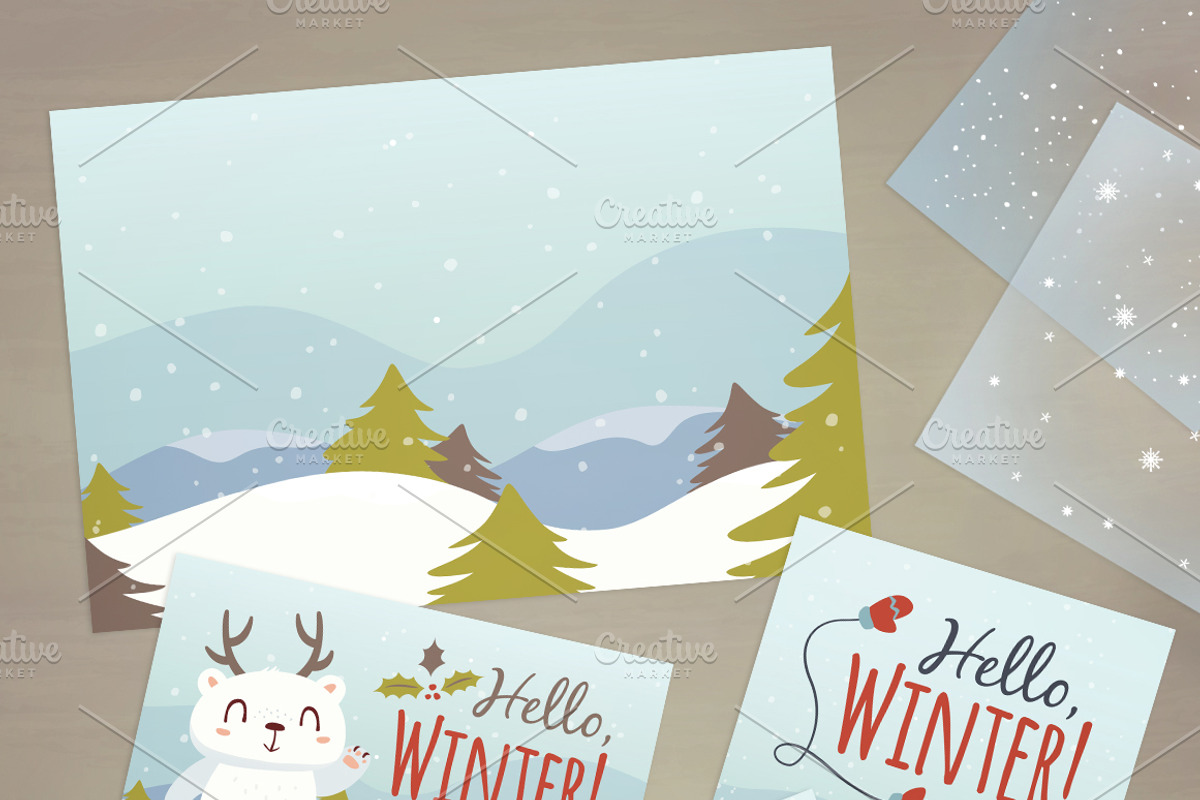 SALE! Polar Bear Winter Set, an Animal Illustration by SunnyWS (Photo 7 of 9)
