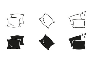 Pillow And Sleep Icons, an Object Illustration by Gentle Studio