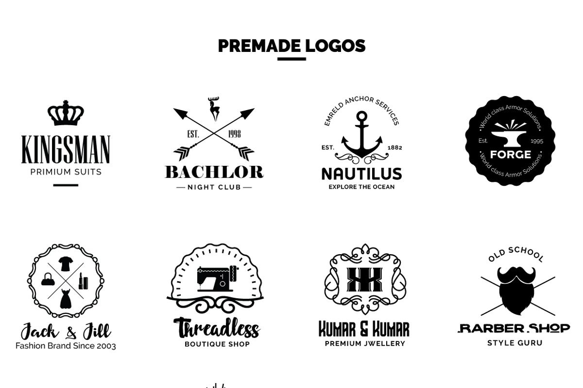 Unique Logo Creation Kit, a Branding & Logo Template by La Animus (Photo 5 of 7)