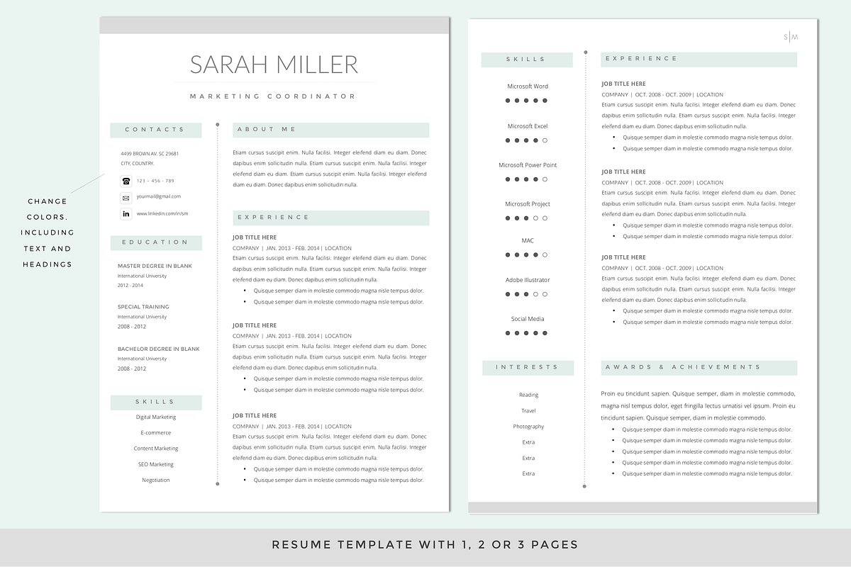 Resume CV Template & Cover Letter, a Resume Template by PAPPERMINT RESUME STUDIO (Photo 2 of 6)