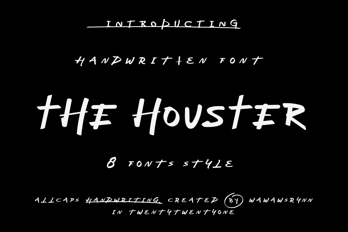 THE HOUSTER - 8 Handwritten Font, a Font by SON OF THIRTEEN (Photo 1 of 5)