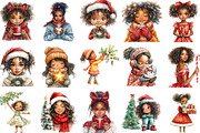 Black Girl Christmas Eve Clipart, an Illustration by Designking (Thumbnail 2 of 5)