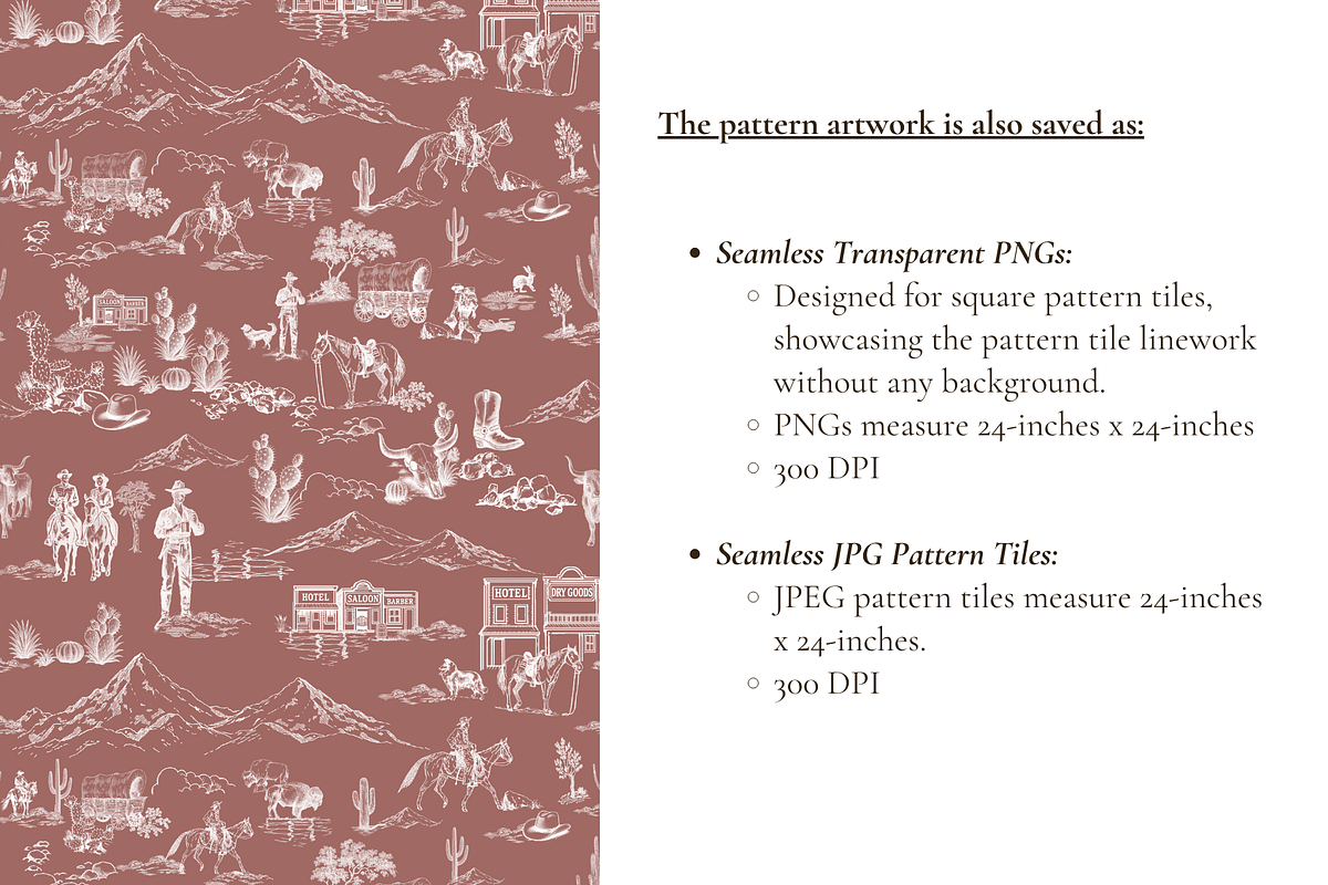 Cowboy Country Toile de Jouy Pattern, a Background Graphic by Hughes Studio (Photo 6 of 8)