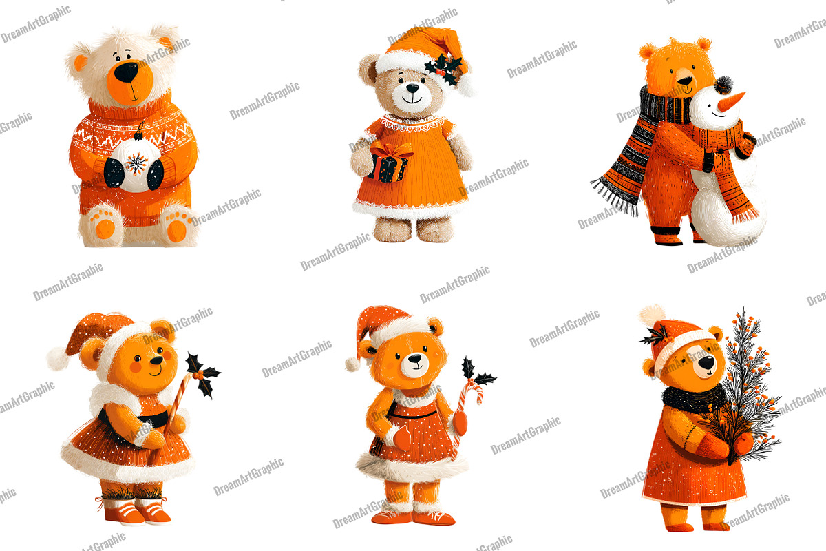 Watercolor Teddy Bear Clipart, an Illustration by DreamArtGraphic (Photo 5 of 5)