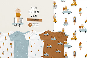 Ice cream van, a Pattern Graphic by Olena Kuznietsova