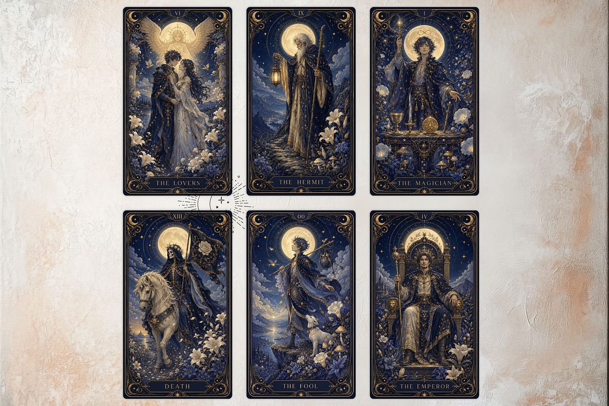 The Midnight Gilt Tarot Cards, a Decorative Illustration by ThatsDesignArt (Photo 5 of 10)