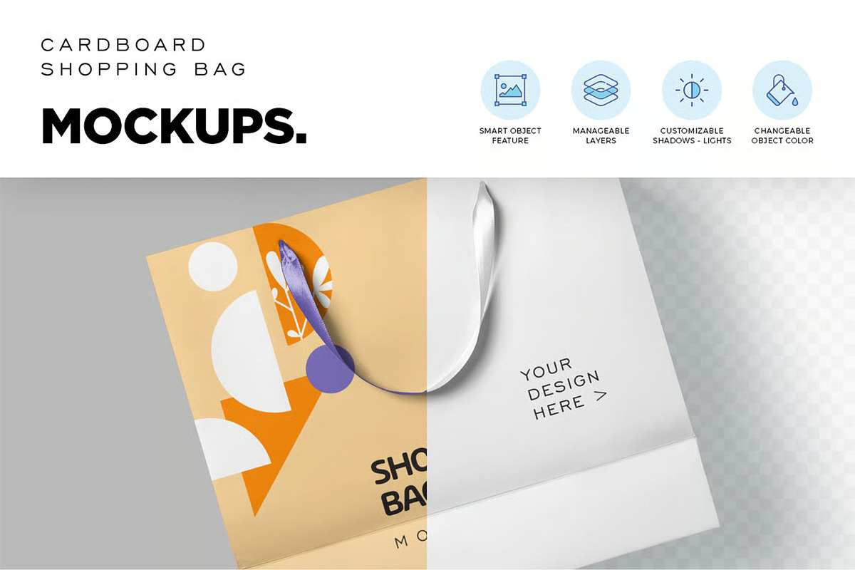 Cardboard Shopping Bag Mockups, a Packaging Mockup by megostudi0 (Photo 5 of 6)