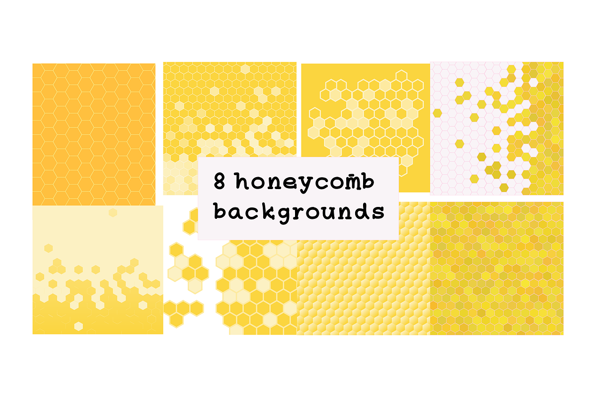 8 honeycomb backgrounds, a Pattern Graphic by Veronika M