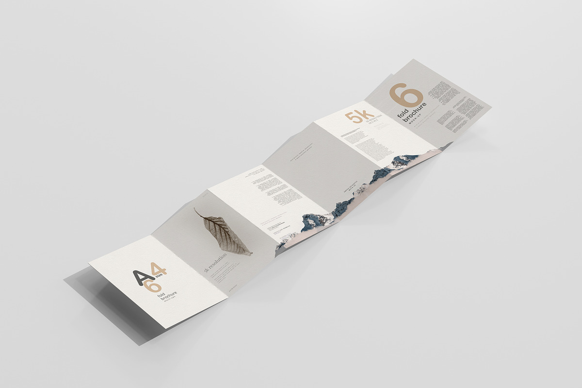 A4 Size Six Fold Brochure Mockup, a Print Template by pmvch (Photo 3 of 20)