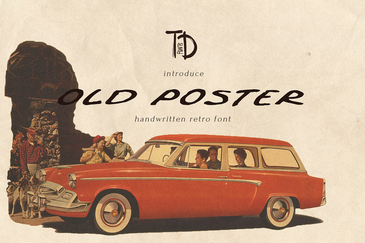 Old Poster handwritten retro font, a Handwritten Font by TD fonts (Photo 1 of 10)