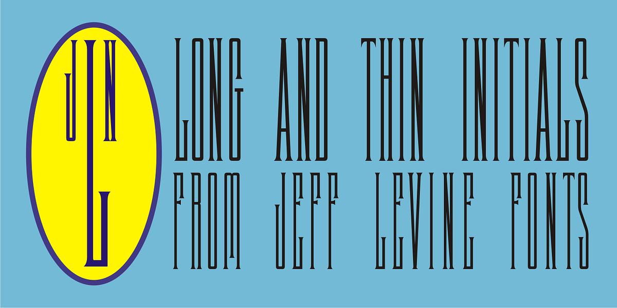 Long And Thin Initials JNL, a Serif Font by Jeff Levine Fonts