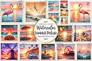 Summer Postage Stamp Clipart, an Illustration by OK Design (Thumbnail 1 of 5)