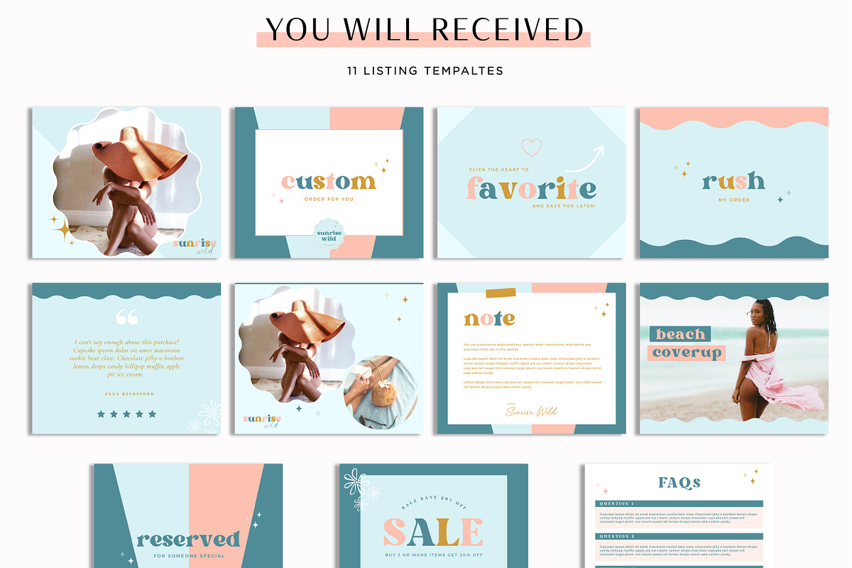 Boho Etsy Success Shop Kit, a Branding & Logo Template by Macarons and Mimosas (Photo 3 of 9)