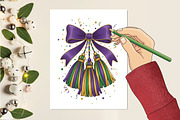 Coquette Tassel Mardi Gras Png, an Illustration by designcity5 (Thumbnail 2 of 9)