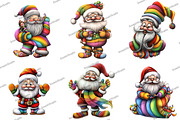 Whimsical Rainbow Santa Clipart, an Illustration by DreamArtGraphic (Thumbnail 5 of 5)