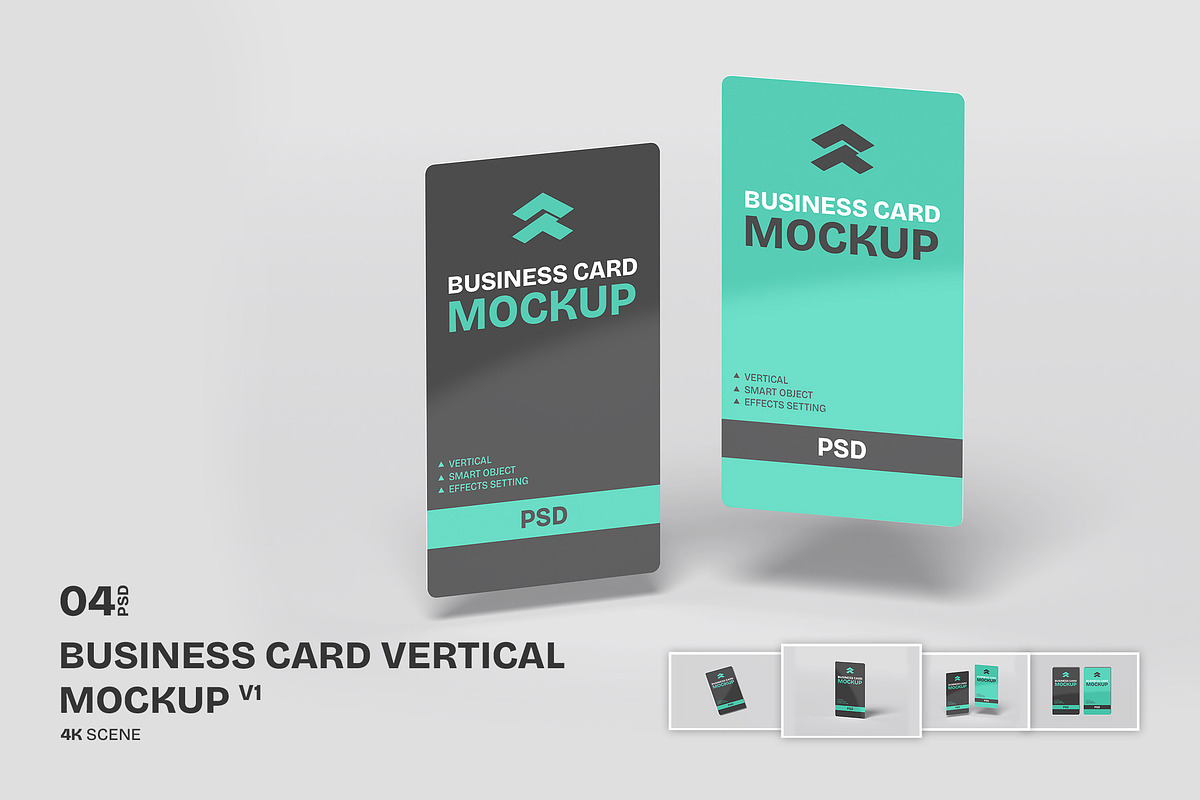 Business Card Vertical - Mockup, a Mockup by Rometheme Std (Photo 1 of 5)