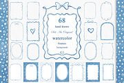 Watercolor Blue Frames Borders, an Object Graphic by Solo Art Original (Thumbnail 15 of 15)