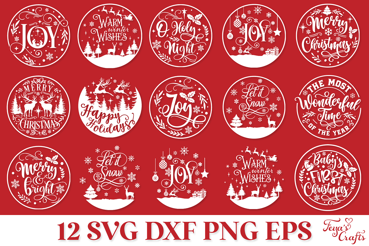 Round Christmas Ornaments Quotes, an Illustration by Anastasia Feya (Photo 2 of 8)