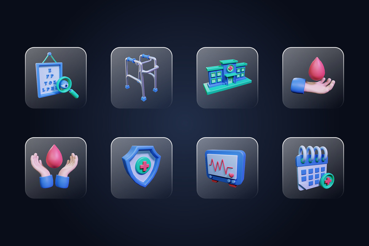 Medical 3D Icons Set, an Object 3D Model by Kmg Design (Photo 3 of 3)