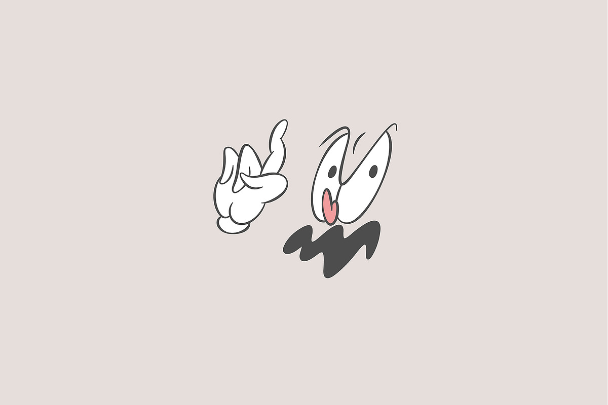 Silly faces, Retro cartoon emotions, an Illustration by Anastasiya Klempach (Photo 4 of 4)