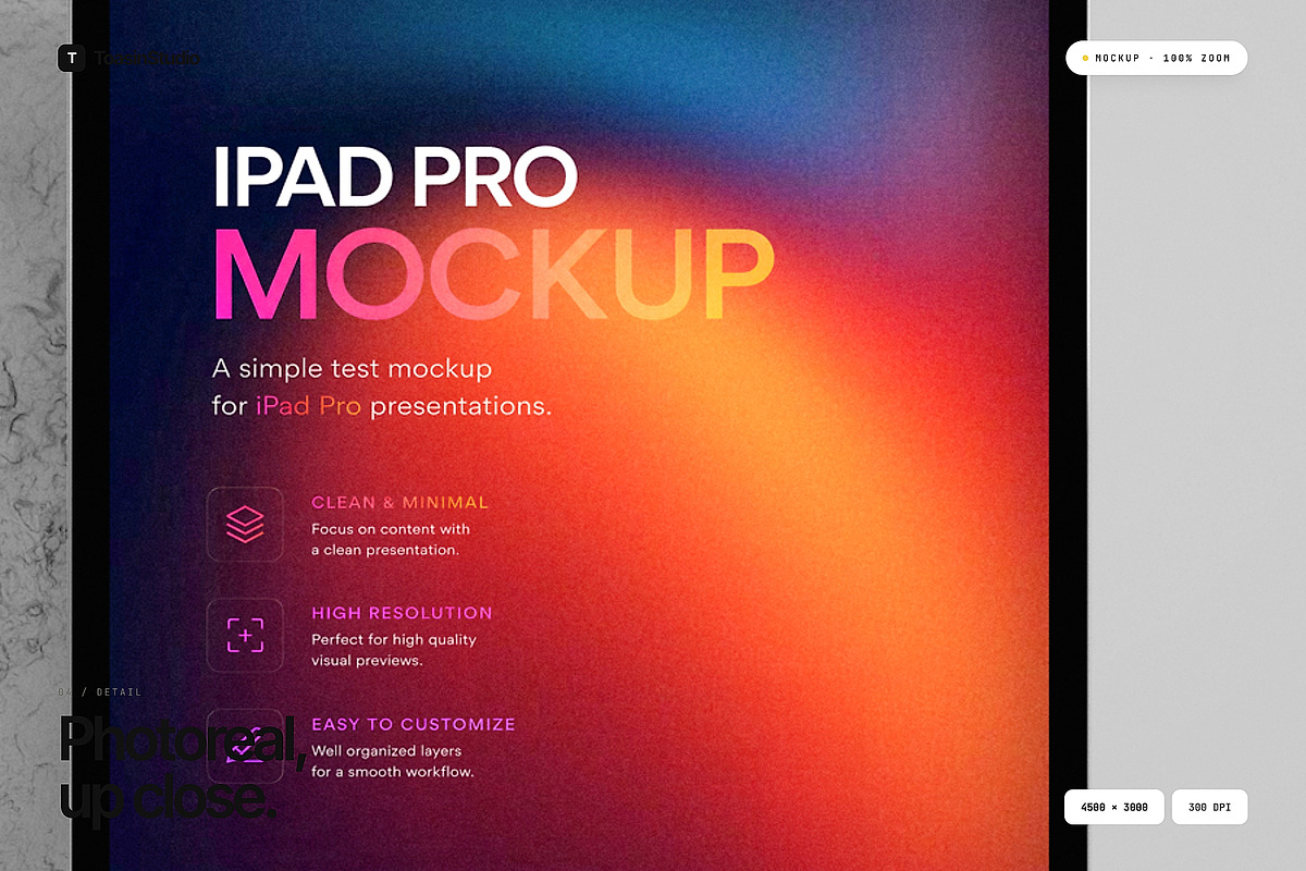 ROKK - iPad Pro Mockup, an iPad Mockup by Toasin Studio (Photo 4 of 8)