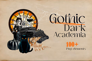 Gothic Dark Academia PNG Collection