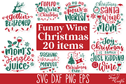 Funny Christmas Wine SVG Bundle, a Food Illustration by Anastasia Feya (Thumbnail 1 of 9)