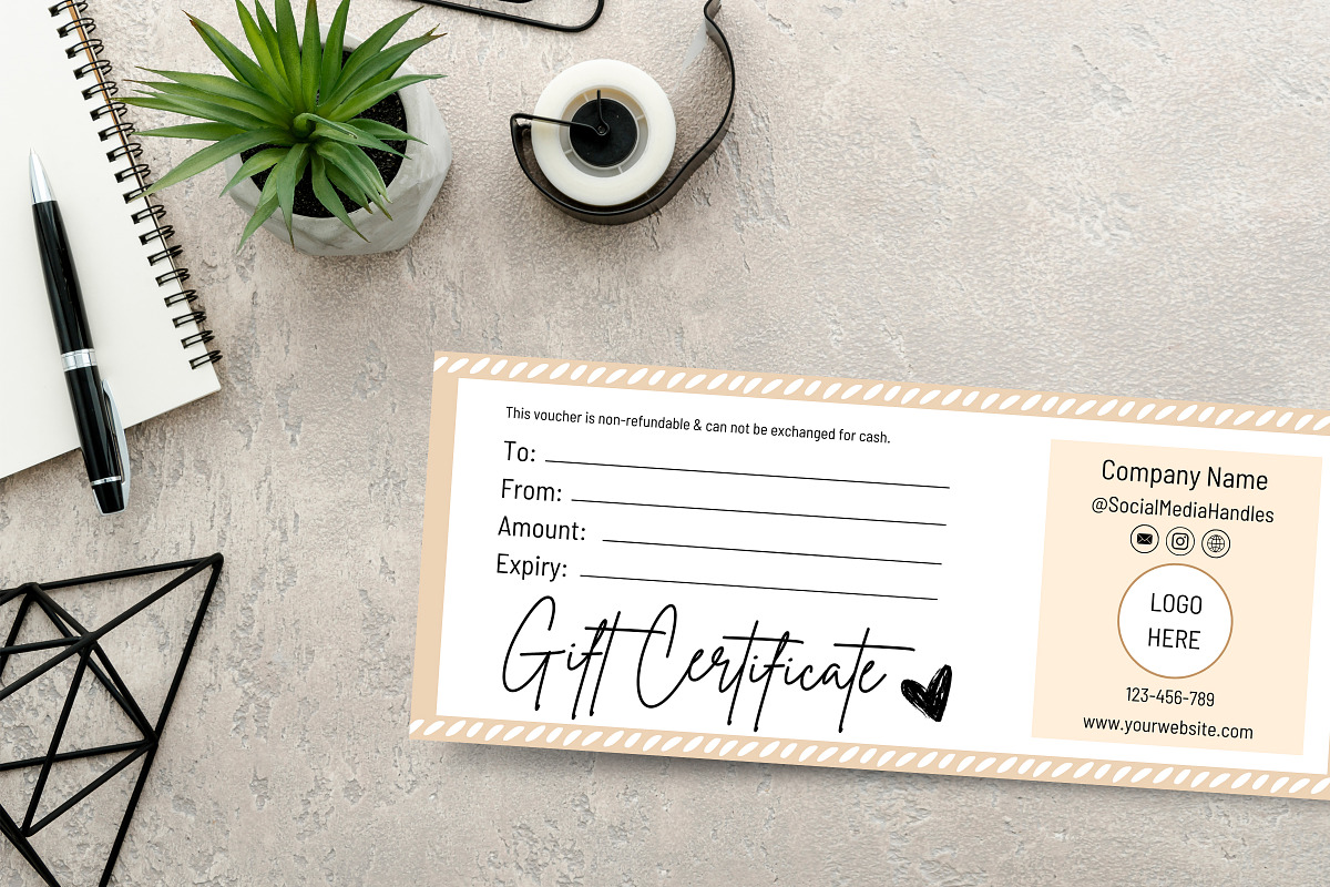 Editable Gift Card Canva Certificate, a Design Template by Snapybiz (Photo 1 of 10)