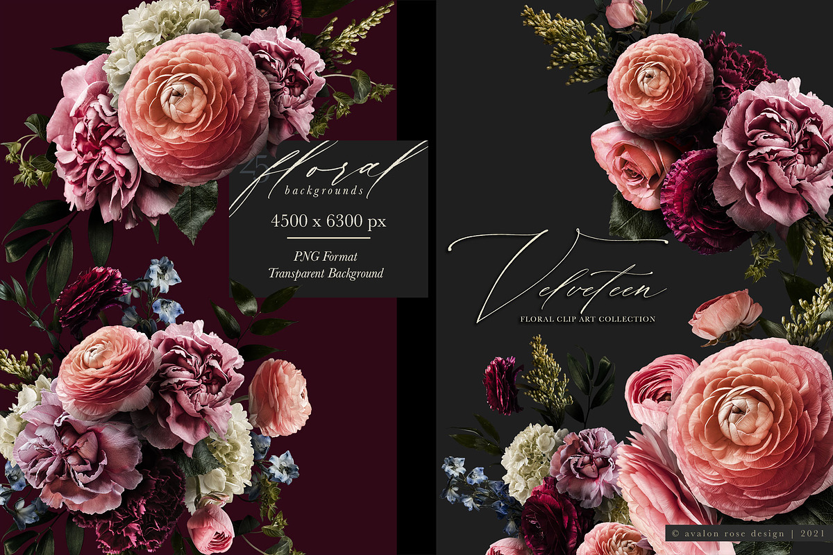 Velveteen Floral Clip Art Collection, an Object Graphic by Eclectic Anthology (Photo 7 of 19)