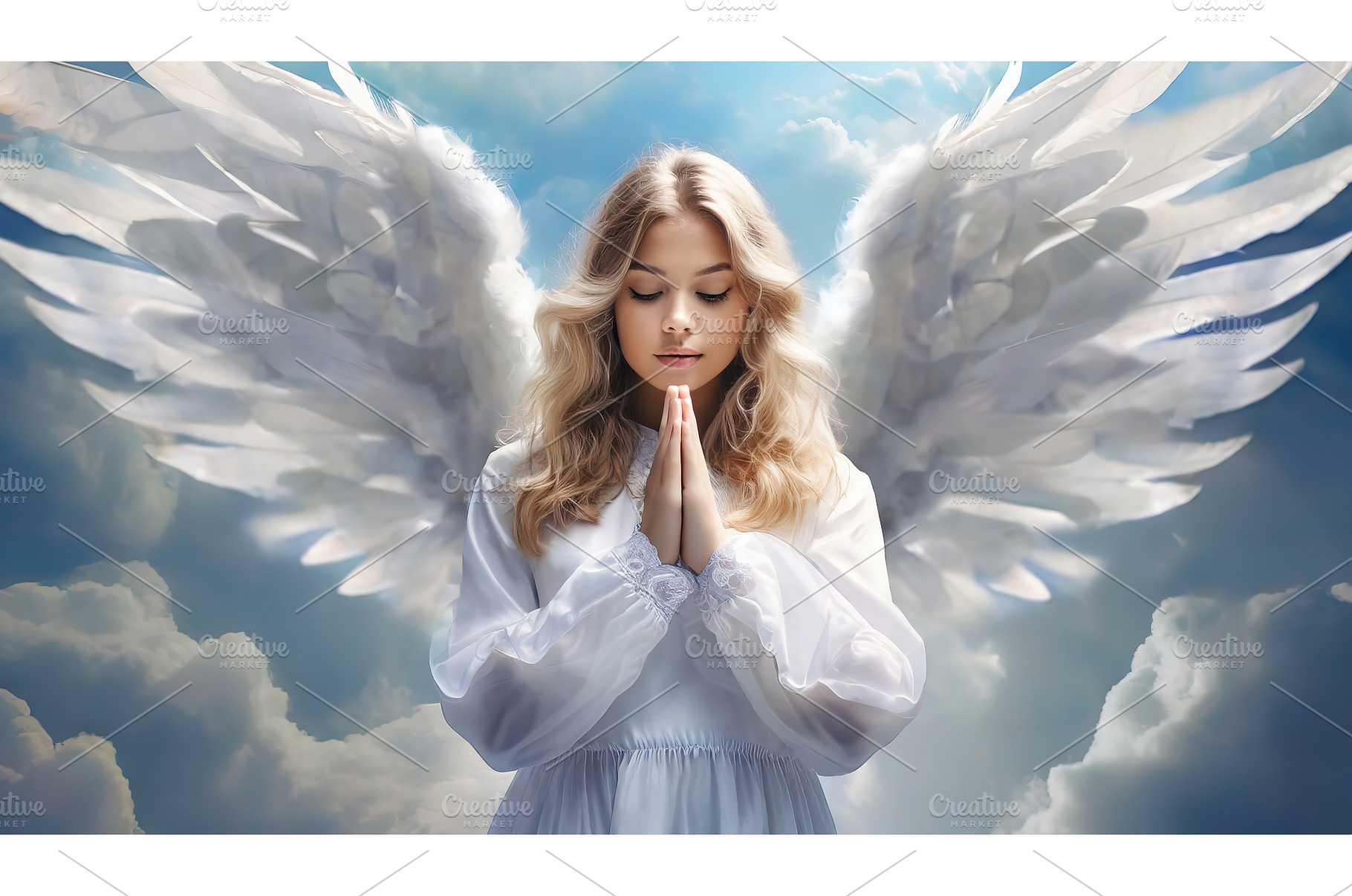 A serene angelic figure with white, a Nature Photo by Igor Tichonow