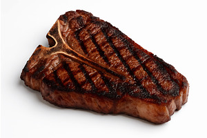 Grilled T-Bone Steak on White, a Food Illustration by AlexArt