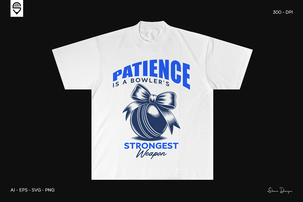 Cricket Ball Bow Vintage T-Shirt, a Sport Illustration by shaondesigns (Photo 3 of 6)