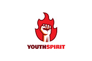 Youth Spirit - Hand Fist & Fire Logo, a Branding & Logo Template by ashenterprise (Thumbnail 1 of 2)