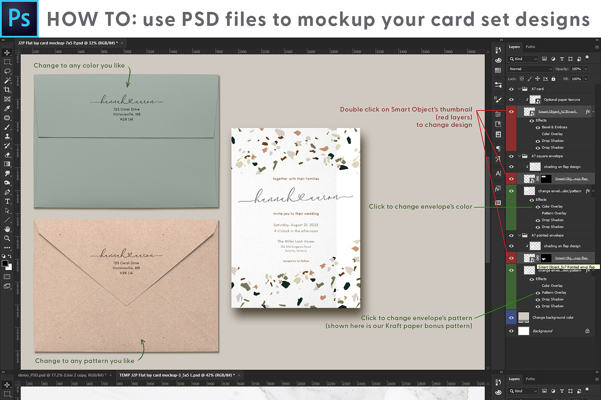 Invitation CardSet Flatlay Mockups, a Print Template by JSquarePresents (Photo 9 of 11)