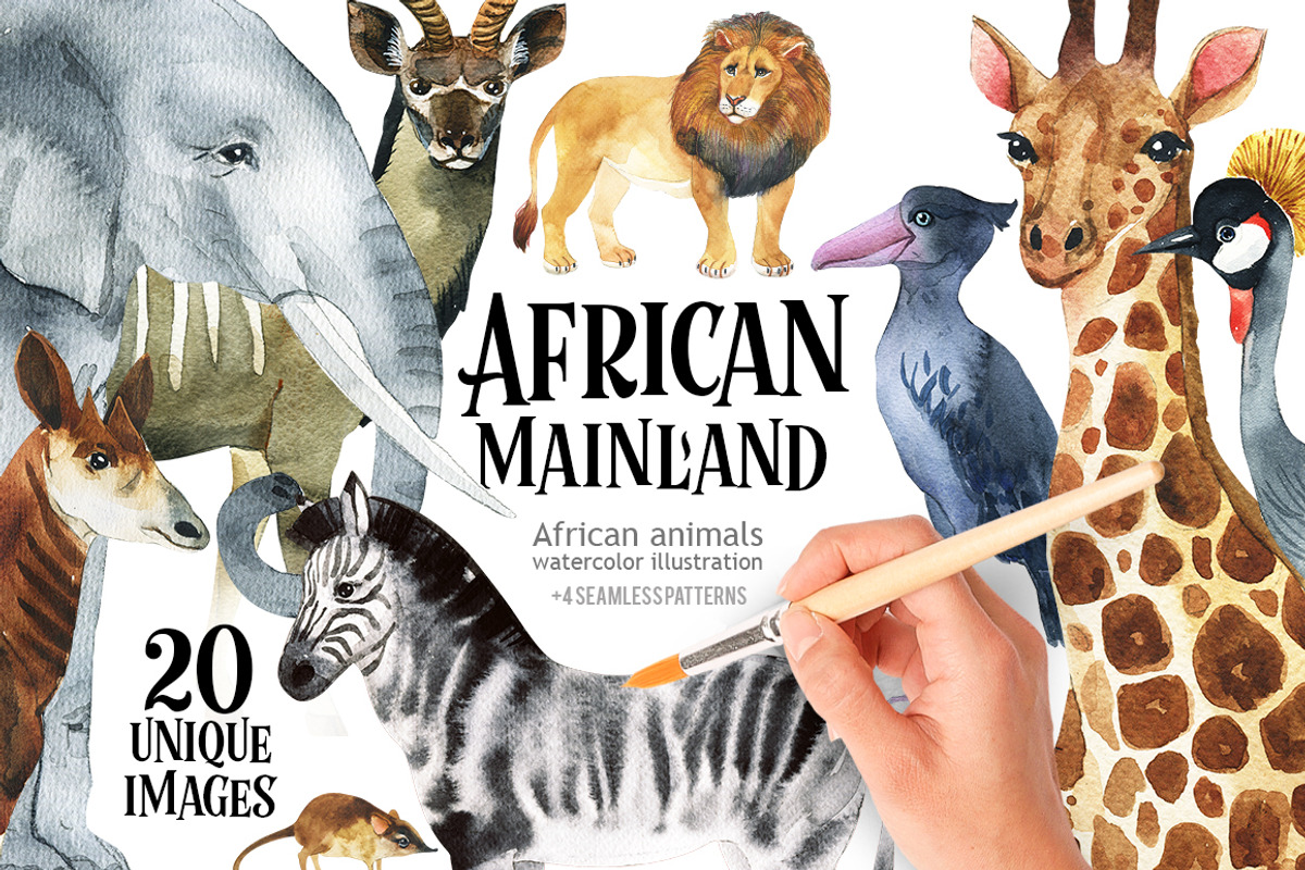 African Mainland-illustration set, an Animal Illustration by KatBranchArt (Photo 1 of 6)