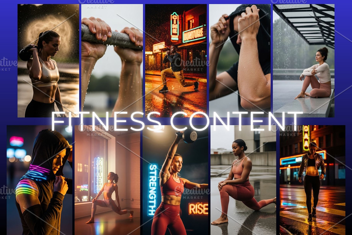 Fitness workout urban Neon Bundle 22, a Sports & Recreation Photo by Olyryk & Aglo (Photo 3 of 3)