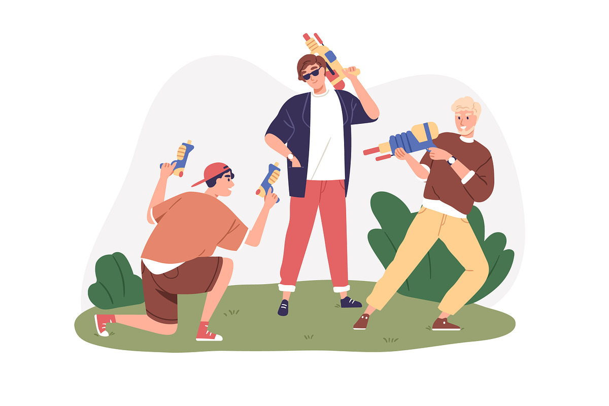 Men friends relax together set, a Person Illustration by Good Studio (Photo 3 of 9)