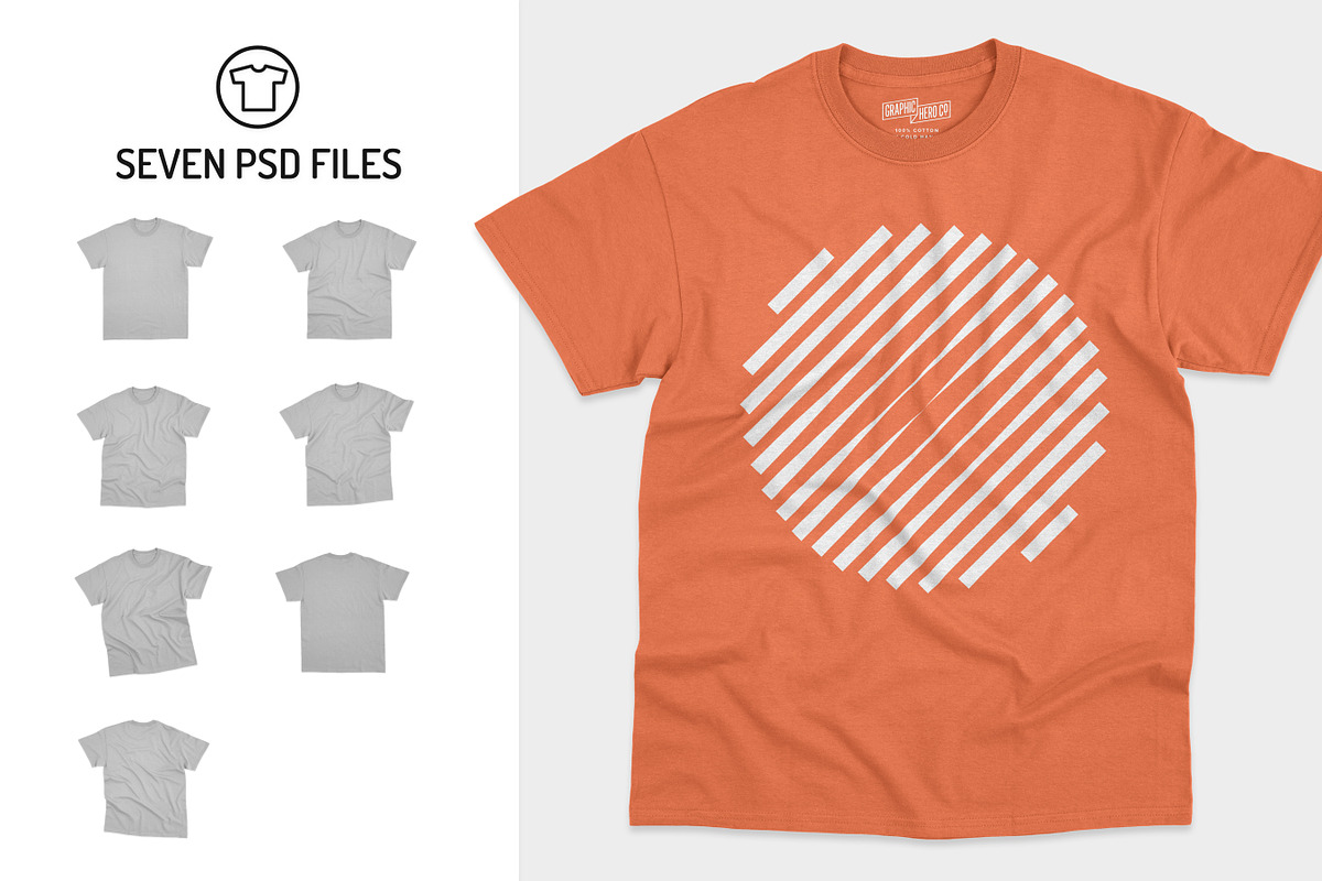Mens Ultra Cotton Tee Mockups, a Shirt Mockup by GraphicHero (Photo 4 of 6)