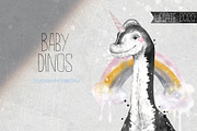 BABY DINOS watercolor set, an Animal Illustration by Natali Smolova (Thumbnail 1 of 12)